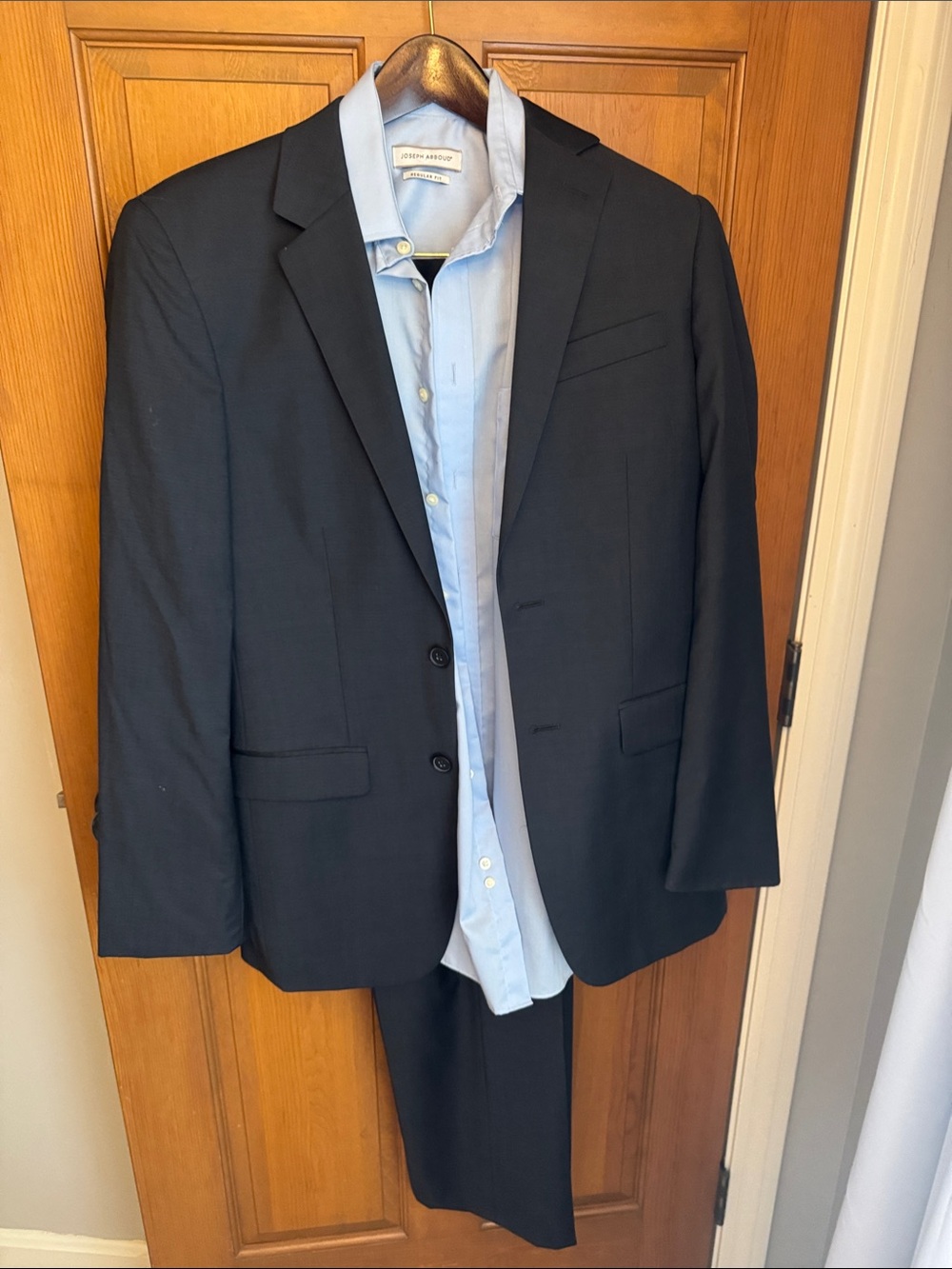 Kenneth Cole Men's Blue Two-Button Suit with Pants & Joseph Abboud Blue Shirt